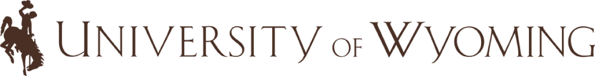 University of Wyoming brown logo with bucking bronco horse