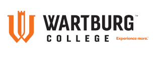 Wartburg College Logo - Horizontal Orange Monogram with Black Type